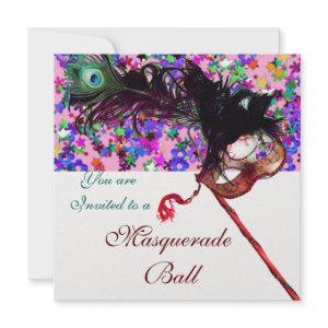MARDI GRAS MASQUERADE MASK & CONFETTI white