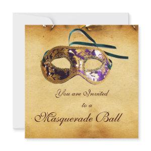 MARDI GRAS MASQUERADE MASKS Classy Parchment