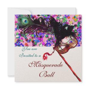 MARDI GRAS MASQUERADE MASKS,COLORFUL CONFETTI