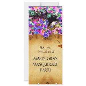 MARDI GRAS MASQUERADE  PARTY, blue red confetti