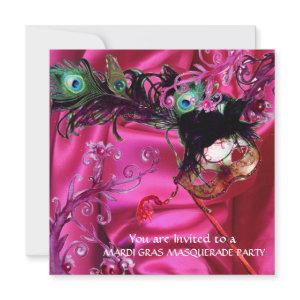 MARDI GRAS MASQUERADE PARTY, FUCHSIA SILK CLOTH