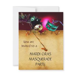 MARDI GRAS MASQUERADE PARTY, red burgundy