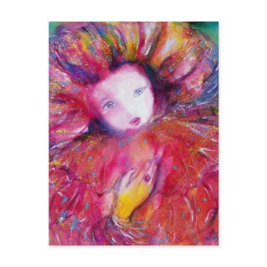 MASK IN RED Venetian Masquerade Faces Postcard