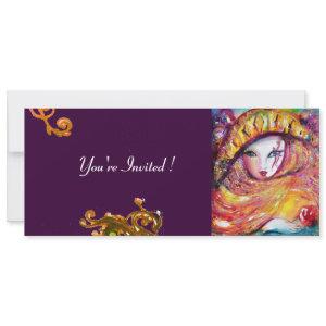 MASK IN YELLOW, MARDI GRAS PARTY black purple red