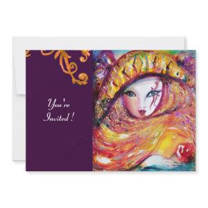 MASK IN YELLOW,MARDI GRAS PARTY  purple red violet