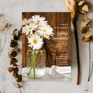 Mason Jar and White Daisies Quinceañera Barn Party
