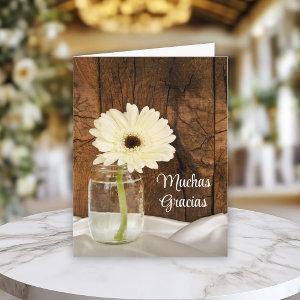 Mason Jar and White Daisy Gracias Thank You
