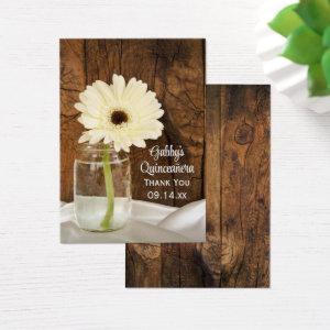 Mason Jar Daisy Thank You Quinceañera Favor Tags
