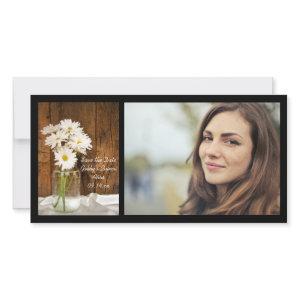 Mason Jar White Daisies Quinceañera Save the Date