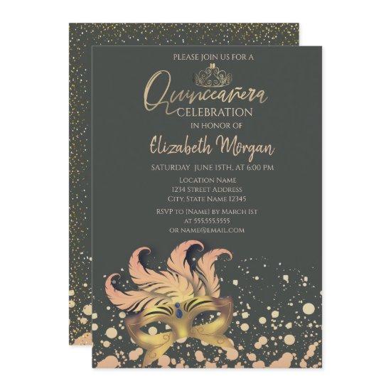 Masque,Confetti Dots Masquerade Quinceañera