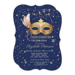 Masque Navy Blue Stars  Quinceañera