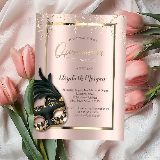 Masque Rose Gold Masquerade Quinceañera