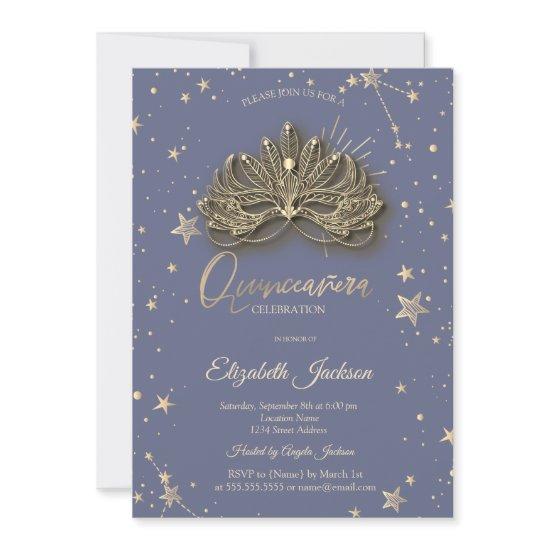 Masque Stars Pastel Lavander Quinceanera