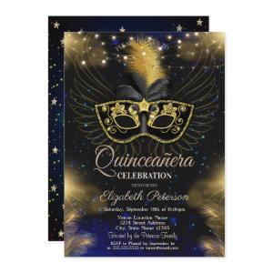 Masque,String Lights,Stars Blue Quinceañera