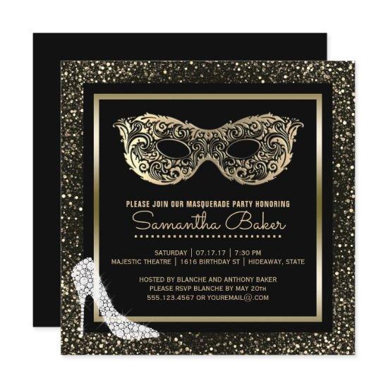 Masquerade Ball High Heels Black Gold Sweet 16