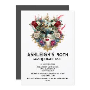 Masquerade birthday Venetian ladies face mask 40th