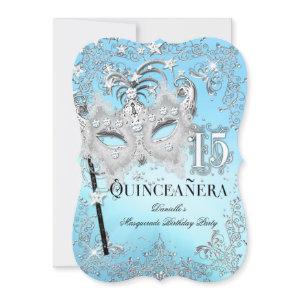 Masquerade Blue Silver Quinceanera Birthday