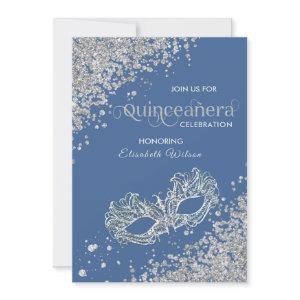 Masquerade diamond luxury Quinceañera blue