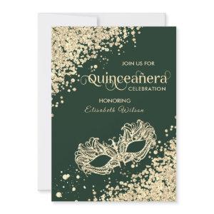 Masquerade diamond luxury Quinceañera green