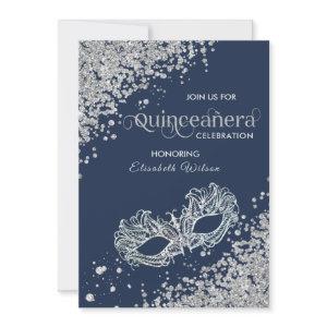 Masquerade diamond luxury Quinceañera navy