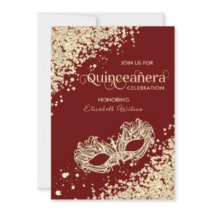 Masquerade diamond luxury Quinceañera red