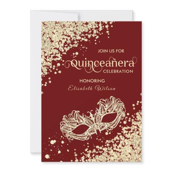 Masquerade diamond luxury Quinceañera red