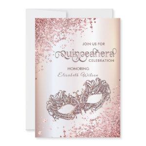 Masquerade diamond luxury Quinceañera rose gold