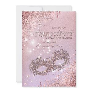 Masquerade diamond luxury Quinceañera rose gold