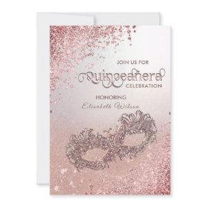 Masquerade diamond luxury Quinceañera rose gold