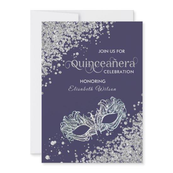 Masquerade diamond luxury Quinceañera violet