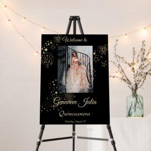Masquerade Gold Stars Quinceanera Party  Foam Board