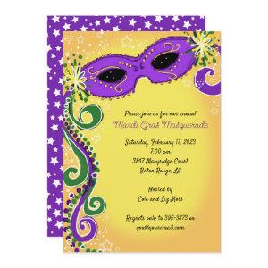 Masquerade : Purple Yellow Mardi Gras