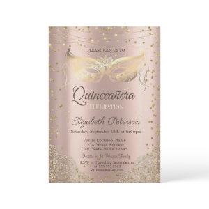 Masquerade, Lace Rose Gold Quinceañera