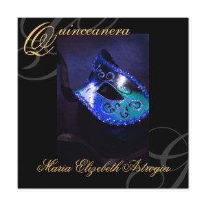 Masquerade Mask BLue Quinceanera Party