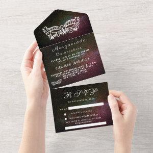 Masquerade Mask Galaxy Sky Stars Quinceanera All In One