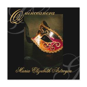 Masquerade Mask Gold Quinceanera Party