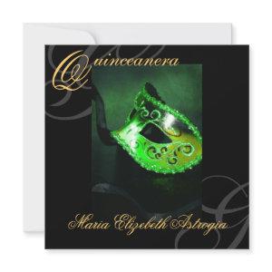 Masquerade Mask Green Quinceanera Party