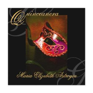 Masquerade Mask Red Quinceanera Party