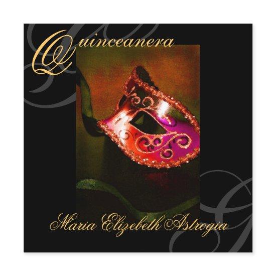 Masquerade Mask Red Quinceanera Party