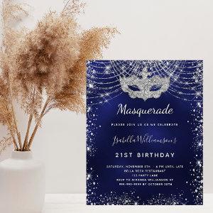 Masquerade navy blue silver budget  flyer