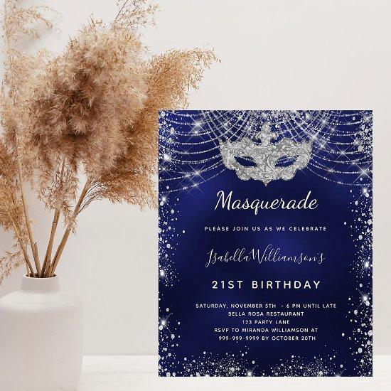Masquerade navy blue silver budget  flyer
