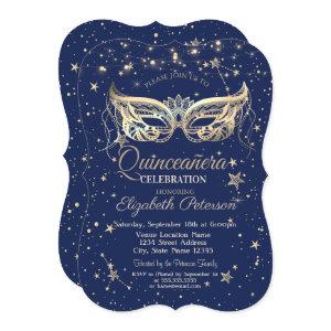 Masquerade, Navy Blue Stars  Quinceañera