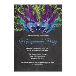 Masquerade Party Magical Night Blue Purple Green