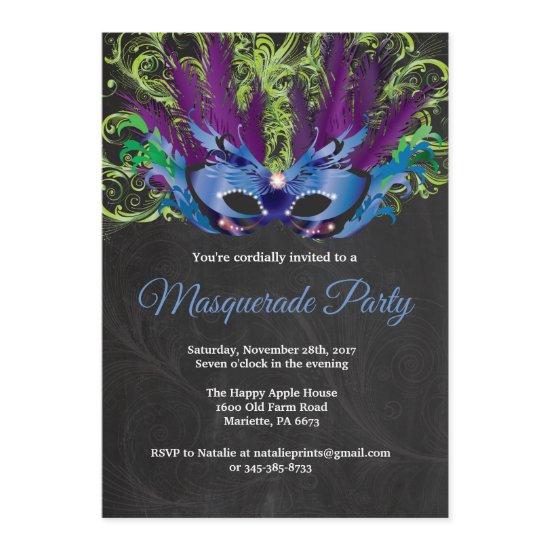 Masquerade Party Magical Night Blue Purple Green