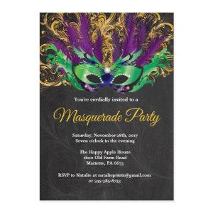 Masquerade Party Magical Night Green Purple Gold