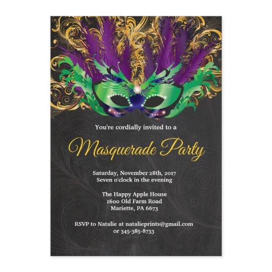 Masquerade Party Magical Night Green Purple Gold