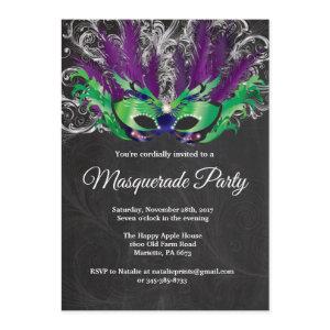 Masquerade Party Magical Night Green Purple Silver