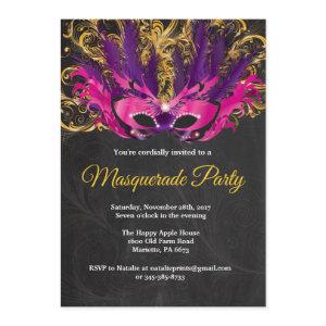 Masquerade Party Magical Night Pink Purple Gold