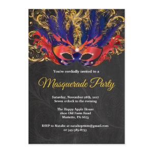Masquerade Party Magical Night Red Gold Blue