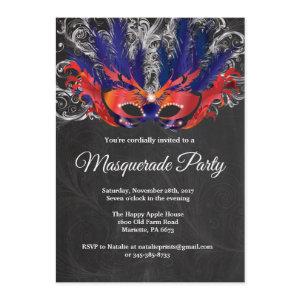 Masquerade Party Magical Night Red Silver Blue